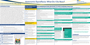 Autonomic Dysreflexia: What Do I Do Now?